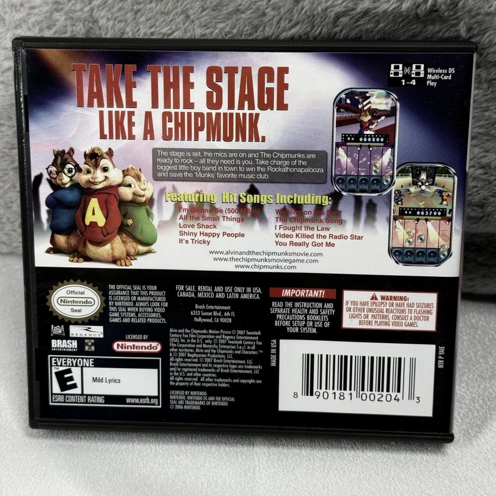 Nintendo Alvin and the Chipmunks Video Game Black DS CIB 2007